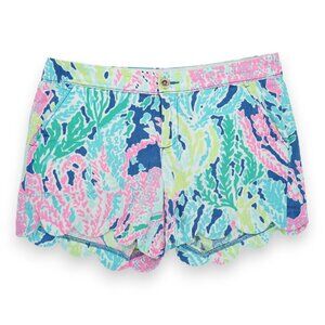 Lilly Pulitzer Womens Shorts 0 Buttercup Coral Mid‎ Rise Resort